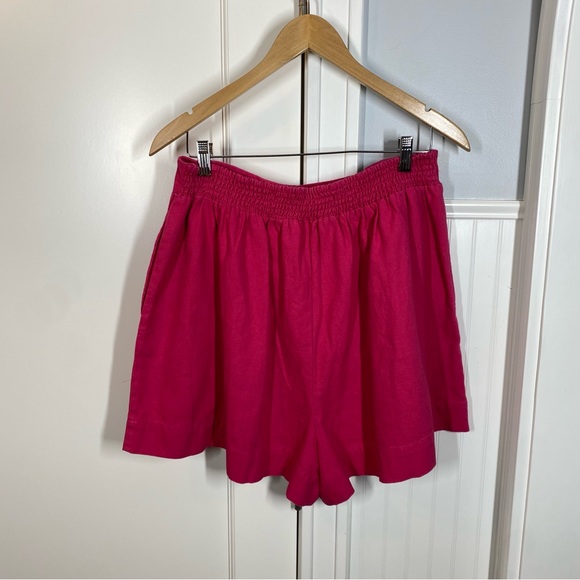 Free People Lillian Short & Blouse Matching Co-ord Set Size XL in beetroot pink - Picture 10 of 14